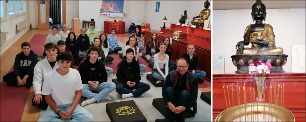 Lotuskissen statt Klassenzimmer – Klasse 10 zu Gast im buddhistischen Zentrum PRAJNA